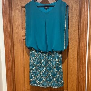 Teal Beaded Dress